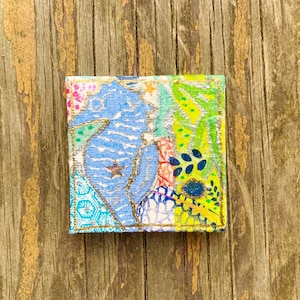 mini seahorse painting on canvas, 2 x 2 inches