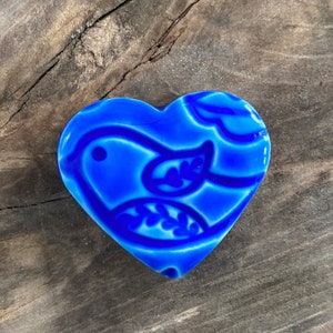 heart magnet, clay magnet, bird magnet, heart gift, kitchen decor, fridge magnet, refrigerator magnet, heart decor