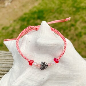 heart bracelet, heart jewelry, adjustable bracelet, friendship bracelet,