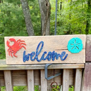 reclaimed pallet wood welcome sign, beach house sign