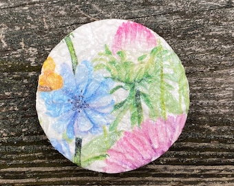 flower magnet, flower gift, fridge magnet, clay magnet