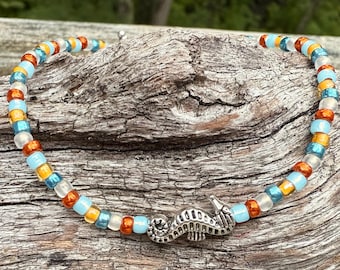 seahorse bracelet, beach bracelet, seahorse jewelry, seahorse gift, beach jewelry