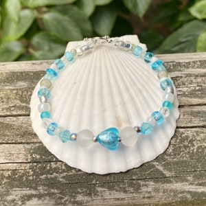 Herz Armband, Herz Schmuck, Perlenarmband, Boho Armband