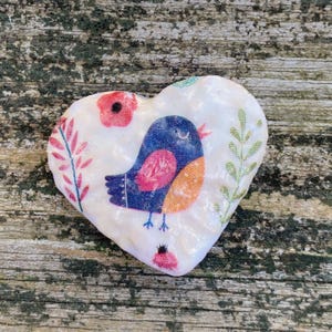 heart magnet, bird magnet, clay magnet, fridge magnet