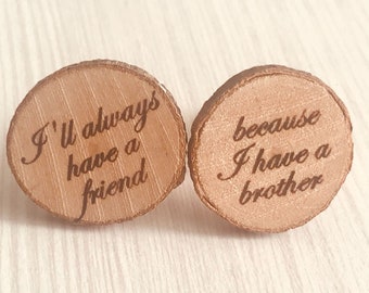 Manschettenknöpfe Bruder, Hochzeit Manschettenknöpfe, personalisieren Manschettenknöpfe, Bräutigam Manschettenknöpfe, Bruder von Braut, Männer Manschettenknöpfe, Bruder mein Freund, Holz Manschettenknöpfe