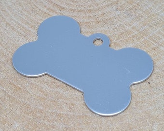 Silver bone tag, Dog tag, Personalized Pets gift, Tag for dog, stainless steel tag, custom dog tag, size 25x38 mm