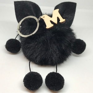 Pompom Schlüsselanhänger, erste Schlüsselanhänger, personalisierte Schlüsselanhänger, weiche Katze Ball, Pom Pom Schlüsselanhänger, Auto-Zubehör, Geschenk für sie, weiche Kugelkette, Katze Ring