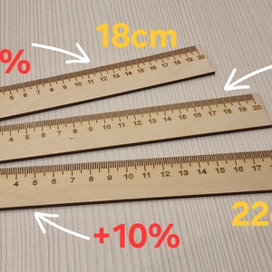 20 cm 3 pcs set, -10 and -10 % Special ruler,funny ruler,personalized ruler,engraved ruler,Make item smaller or bigger with our rulers