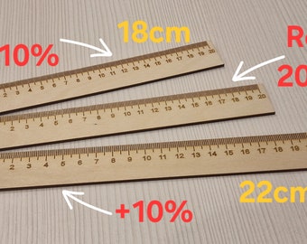 20 cm 3 pcs set, -10 and -10 % Special ruler,funny ruler,personalized ruler,engraved ruler,Make item smaller or bigger with our rulers