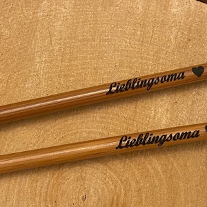 Stricknadeln,Stricken mit Herz,Holznadeln,große Stricknadeln,Strickzubehör,Geschenk für Oma,personalisiertes Geschenk
