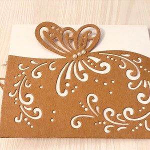 Enveloppes à la main, enveloppe corail Vintage Style, enveloppe imprimé papillons, enveloppe mariage, titulaire de la carte cadeau, mini enveloppes, titulaire de la carte d’argent
