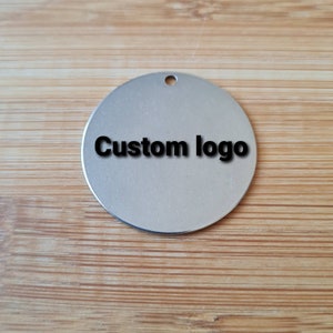 Personalisiertes Logo, personalisiertes Geschenk, Anhänger für Geschenk, personalisierte Anhänger, Edelstahlanhänger, Bastelzubehör, Durchmesser 20 mm