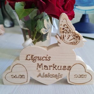 Minimalist Wooden Vase,Valentine vase,Birthday decor,Wooden vase,Wedding decor,wooden rustic decor,Heart vase,personalize decor,Initial Vase