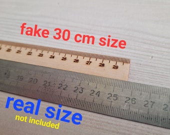 Regla de tamaño falso de 30 cm, regla especial, regla divertida, regla personalizada, regla grabada, regla de madera personalizada, regla, solicitud personalizada