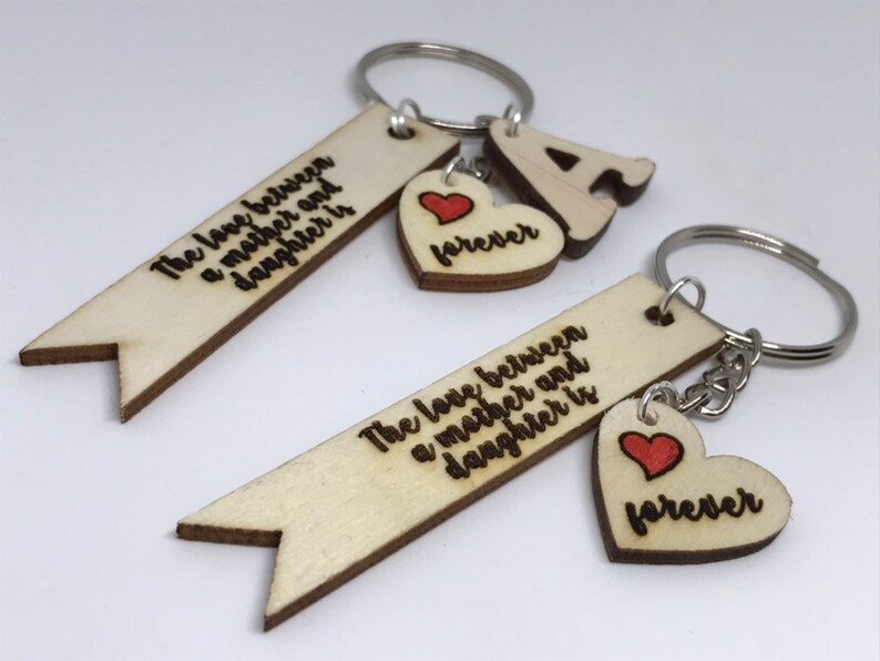 Mother and Daughter keychain,A-Z Initial keychain,Name keychain,personalized Keychain,key with initial,Family gift,Love forever,Gift for Mom