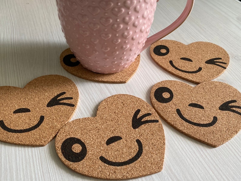 cup coaster,for happy day,tea coaster,smile coasters,corks coaster,personalized coaster,custom coasters,coasters at work,coasters for glass image 1