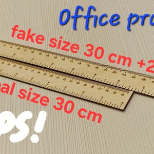 Trucliniaal voor grap met grootteverbetering, 12 inch nepmaatliniaal, trickliniaal, grapliniaal, gepersonaliseerde liniaal, gegraveerde liniaal,
