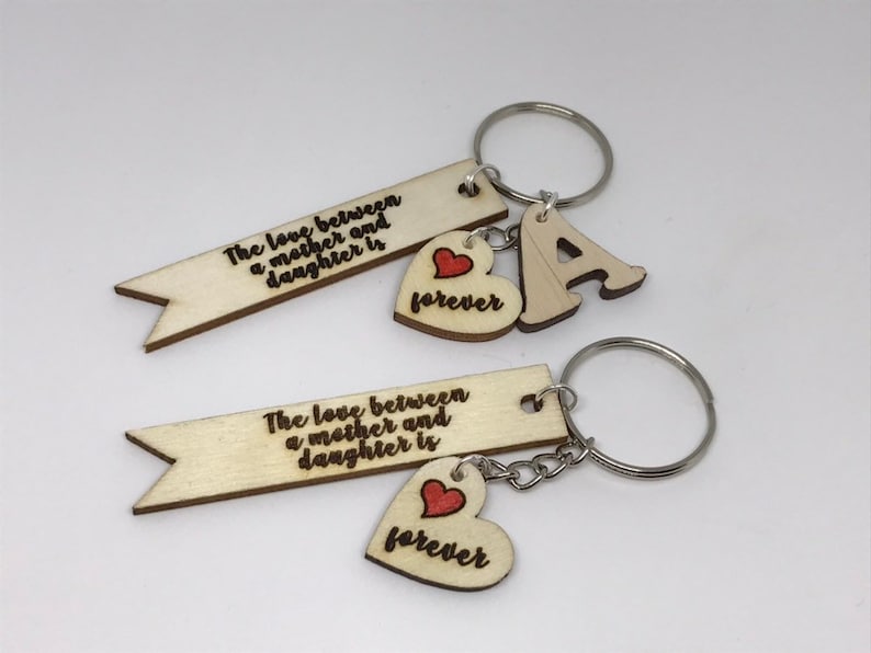 Mother and Daughter keychain,A-Z Initial keychain,Name keychain,personalized Keychain,key with initial,Family gift,Love forever,Gift for Mom