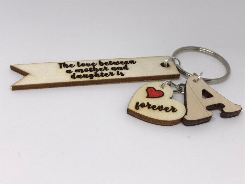 Mother and Daughter keychain,A-Z Initial keychain,Name keychain,personalized Keychain,key with initial,Family gift,Love forever,Gift for Mom