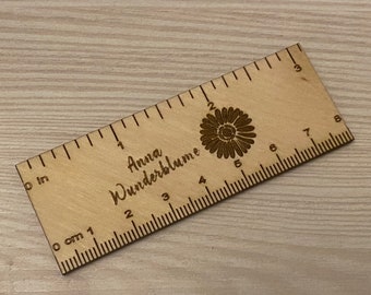 Regla De Madera Personalizable 20cm - Con Nombre, Múltiples Fuentes Y Colores, Regalo Vuelta Al Cole Para Niños