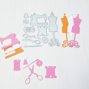Arte de la pared de coser, regalo de costura, decoración de la sala de costura, decoración de costura, papel de libro de recortes, forma de papel, decoración del hogar, arte de coser, máquina de coser, regalos de costura