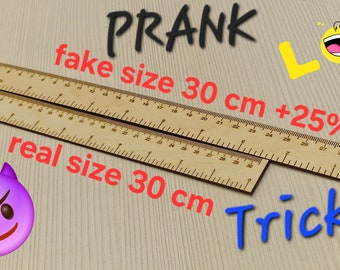 12 inches fake size ruler, trick ruler, prank ruler,personalized ruler,engraved ruler,personalised Wooden Ruler,Ruler, custom request