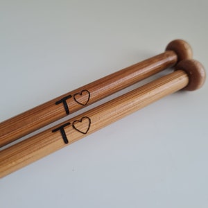 knitting needles with heart,empty heart,wooden needles,big knitting needle,knitting supplies,gift for grandma,personalized gift,gift for her