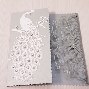 Geschenk-Karte Pfau, Hochzeit Umschlag, Pfau, Pfau Federn, Pfau Hochzeit, Pfau lila, Pfau Geschenk, Pfau Dekor, Papier Pfau,