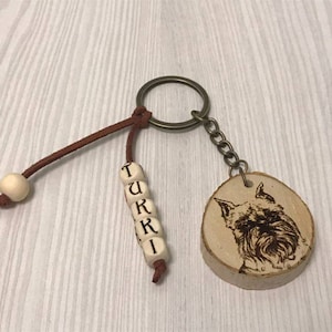 Wooden keychain,personalized keychain,dog keychain,personalized gift,dog personalized,custom keychain,pets keychain,Brussels griffon,Belgian