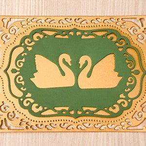 Papier-Rahmen, Papier Rahmen, Rahmen Clipart, Papier-Etiketten, Papier Kunst Rahmen, Handgeschöpftes Papier, scrapbookingpapier, Schwäne Rahmen, Papier Handwerk, Geschenk-Karten