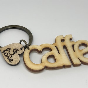 Ich liebe Caffe, Schlüsselanhänger mit Caffe, A-Z erste Schlüsselanhänger, Namen Schlüsselanhänger, personalisierte Schlüsselanhänger, Caffe Liebhaber Schlüsselanhänger, Auto-Zubehör, Caffe Latte