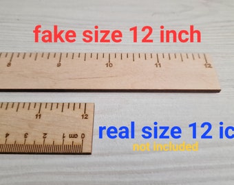 Set of 3 fake size rulers,4 fake inch,6 fake inch,12 fake inch,funny ruler,personalized ruler,personalised Wooden Ruler,custom request,ruler