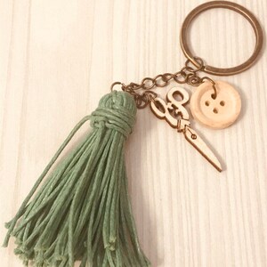 Wooden keychain,personalized gift,custom keychain,charm keychain,custom keychains,sewer keychain,seamstress keychain,initial keychain,idea