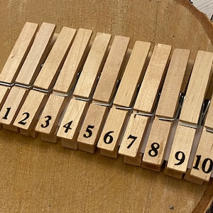 Numbers,personalized clothespins,home decor,clothespin,personalized holder,wedding numbers,photo holder,Party decor,mini peg,indication sign