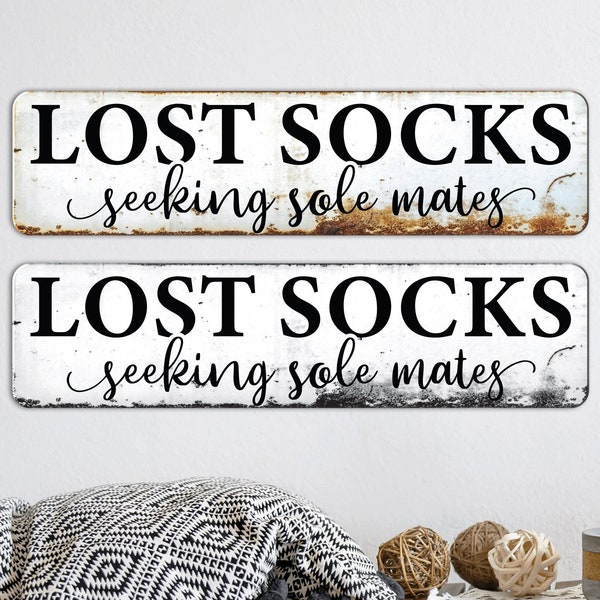 Lost Socks Aluminum Sign, Laundry Aluminum Sign, Laundry Sign, Metal Sign, Indoor Aluminum Signs, Unique Housewarming Gift Ideas