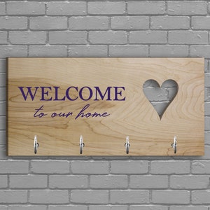 Personalized Key Holder For Wall, Key Hanger, Wall Key Rack, Wedding Gift, Housewarming Gift, Realtor Gift, New Home Gift, First Home Gift
