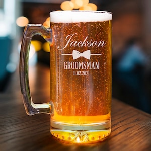 Groomsmen Gift - Best Man Beer Mug - Best Man Gift - Wedding Gifts - Wedding Party Gifts - Gifts for Best Man - Groomsmen Beer Mug