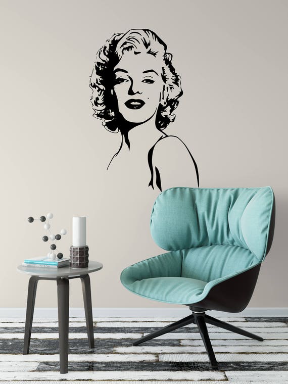 Marilyn Monroe Wall Decal Marilyn Monroe Stickers Bedroom Decor Child S Room Decor