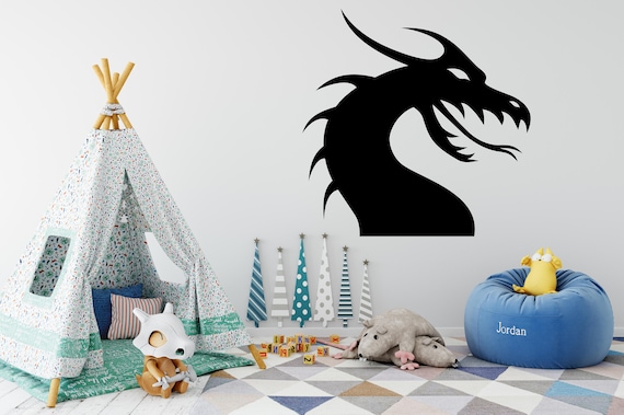 Dragon Head Wall Decal Dragon Head Stickers Bedroom Decor Child S Room Decor