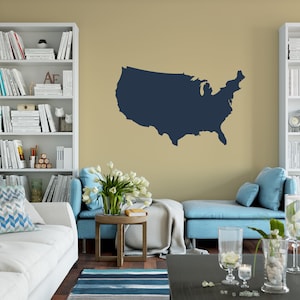 US Map Silhouette Decal - Removable Vinyl Wall Art