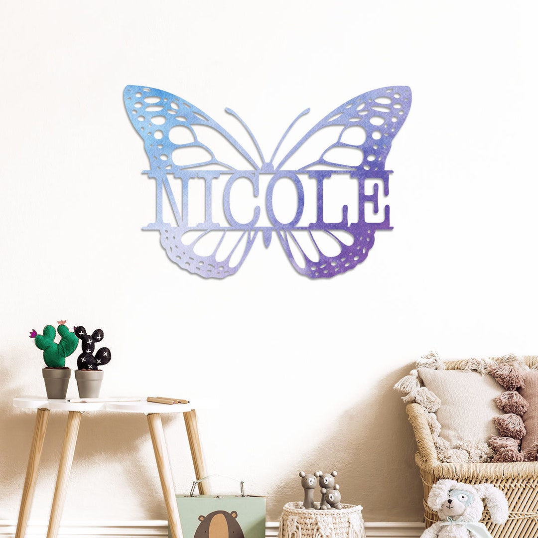Metal Butterfly Sign, Personalized Metal Butterfly Sign, Metal ...