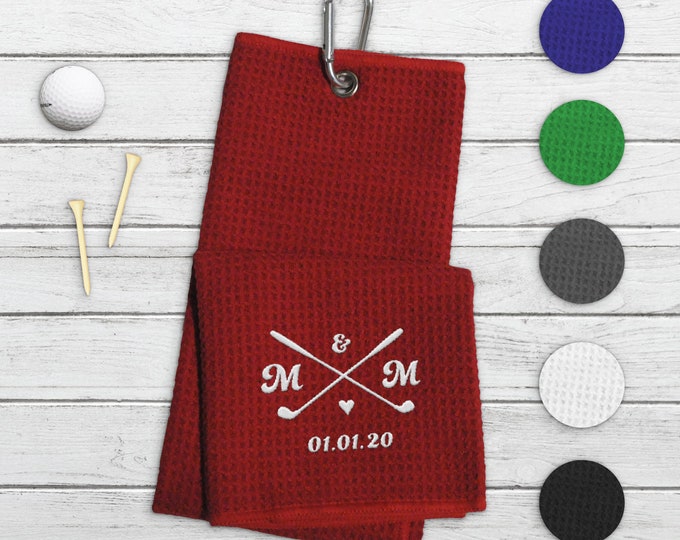 Personalized Golf Towels, Monogrammed Golf Towels, Fathers Day Gift, Golf Gift, Golf Towel, Custom Golf Gift
