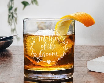 Mother of the Groom Engraved Whiskey Glass - Mother of the Groom Gifts - Bridal Party Gifts - Bridal Party Gift