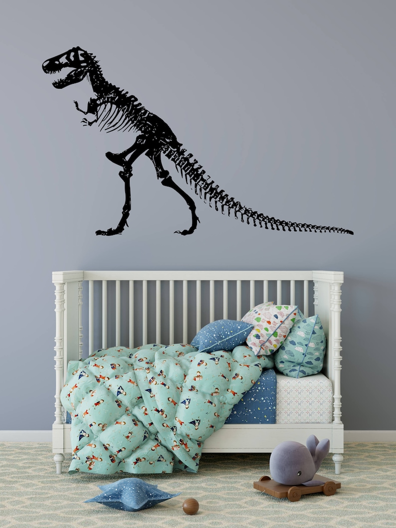 T-Rex Skeleton Wall Decal T-Rex Skeleton Decor Living Room | Etsy