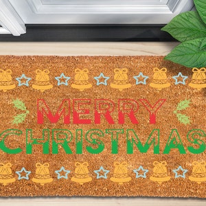 Merry Christmas Door Mat, Christmas Doormat, Holiday Door Mat, Front Door Mat, Christmas Decor, Christmas Door Mat