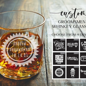 Groomsmen Gifts, 11oz Whiskey Glasses, Groomsmen Gift Idea, Personalized Groomsmen, Best Man Gift, Groomsmen Whiskey Glass, Wedding Glasses