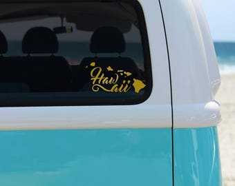 Hawaii Car Decal - Removable Vinyl Car Decals of Hawaii State