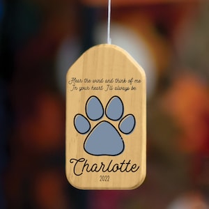 Pet Memorial Windchime, Pet Memorial Wind Chime, Gift for Loss of Pet, Gift for Pet Memorial, Memorial Windchime