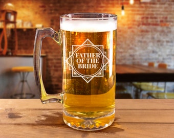 Father of the Bride Engraved Beer Mug - Father of the Bride Glass - Father of the Bride Gifts