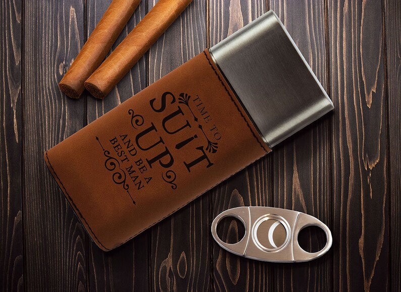 Time to Suit Up and Be A Best Man Cigar Case With Cutter Cigar Case Gifts Gifts for Best Man Cigar Gifts Best Man Proposal Gifts